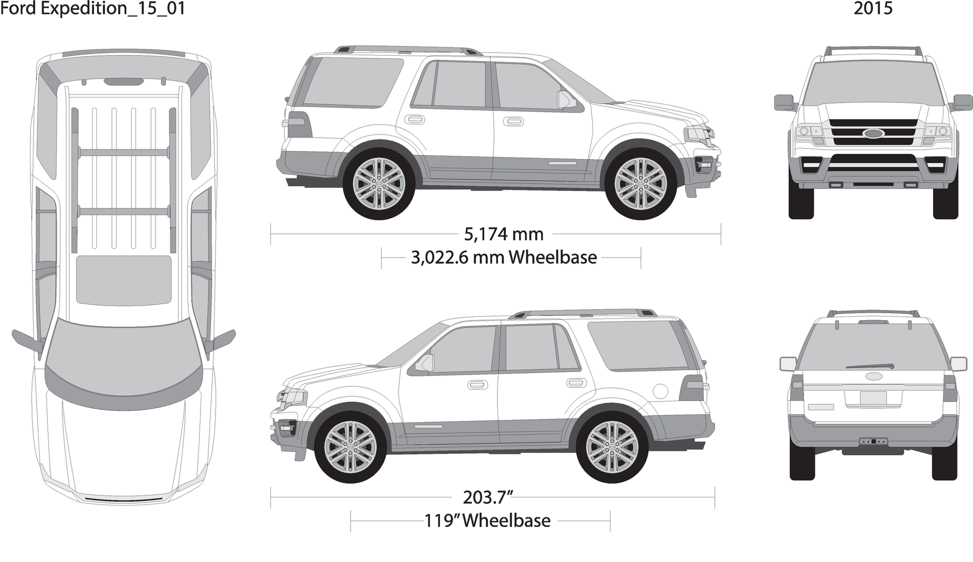 2015 Ford Expedition V01 Vehicle Wrap Template