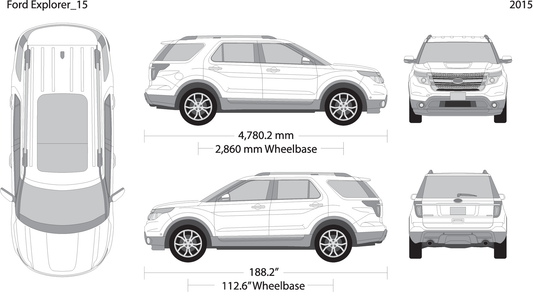 2015 Ford Explorer V15 Vehicle Wrap Template