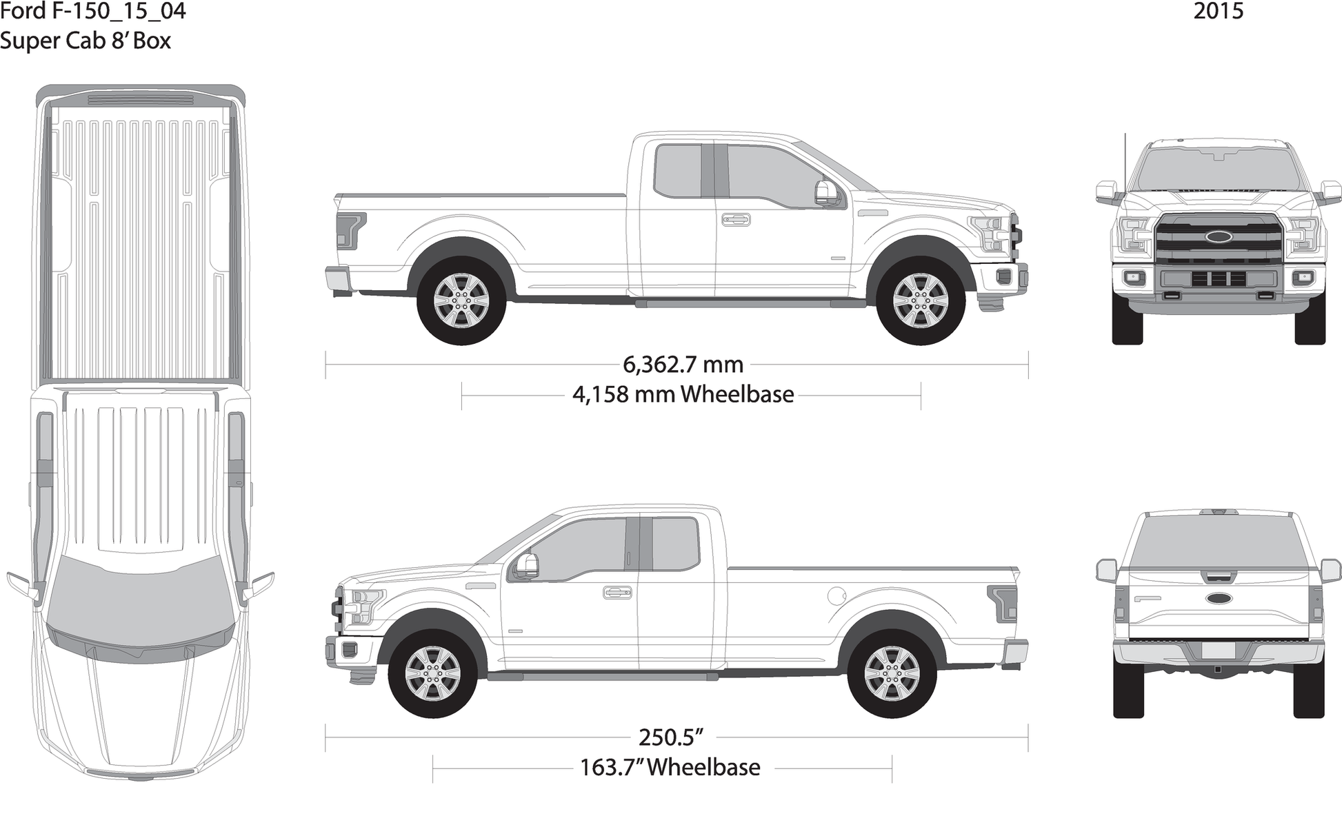 2015 Ford F 150 V04 Vehicle Wrap Template