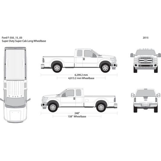 2015 Ford F 350 V03 Vehicle Wrap Template