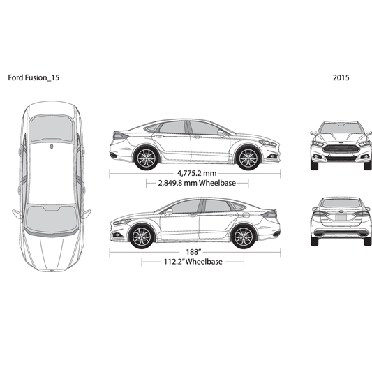 2015 Ford Fusion V15 Vehicle Wrap Template