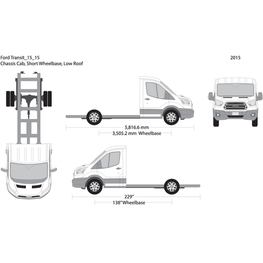 2015 Ford Transit Chassis V15 Vehicle Wrap Template