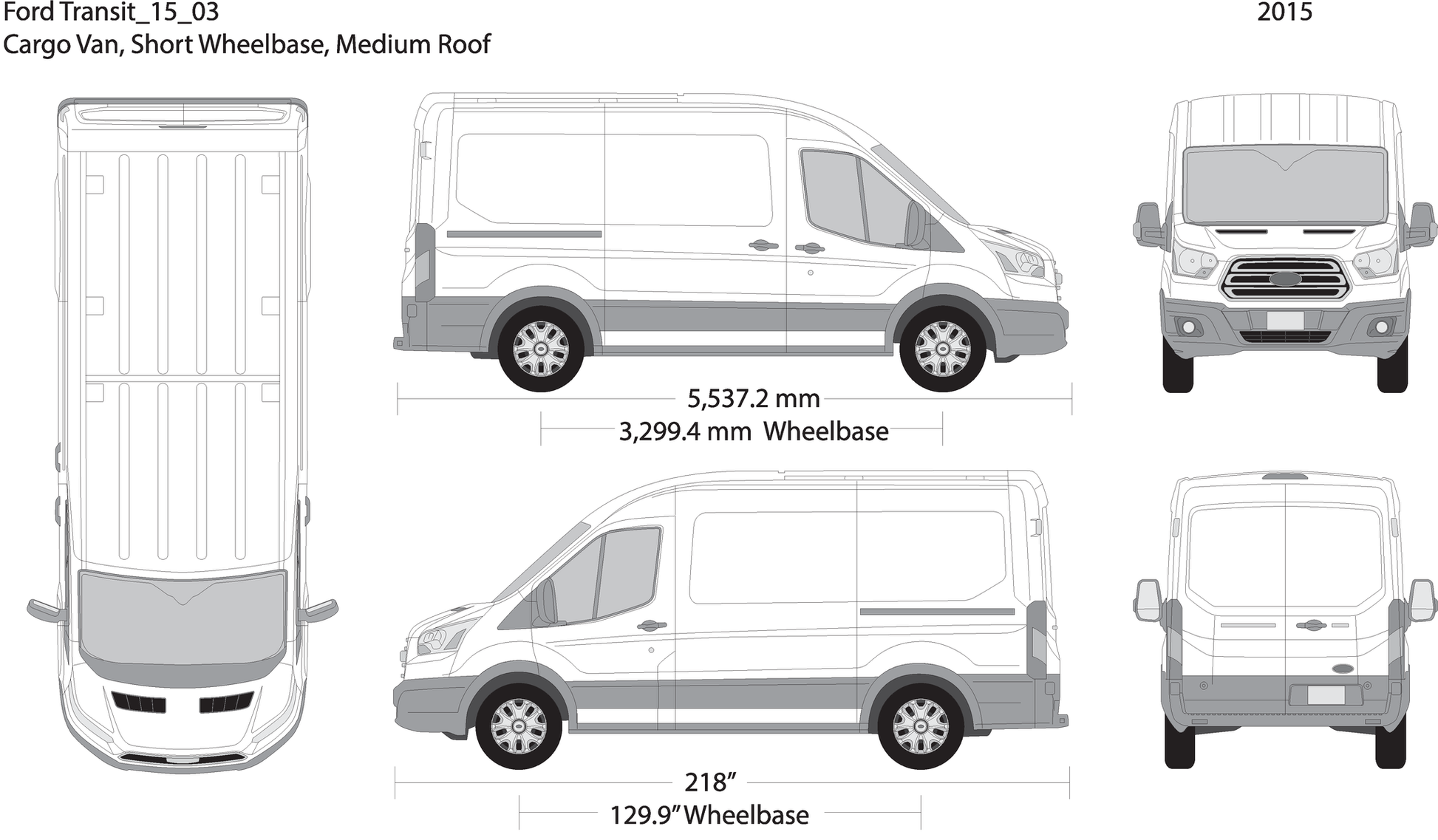 2015 Ford Transit Sliding Door V03 Vehicle Wrap Template