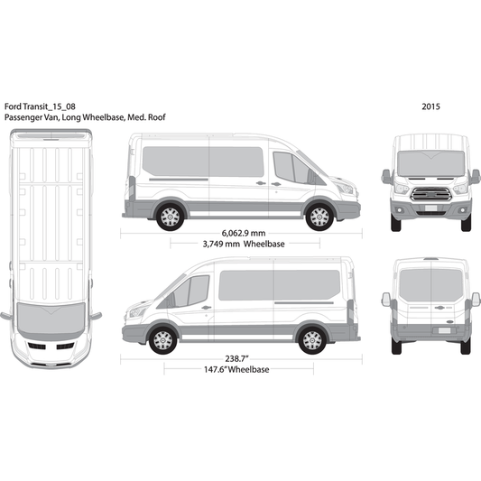 2015 Ford Transit Sliding Door V08 Vehicle Wrap Template
