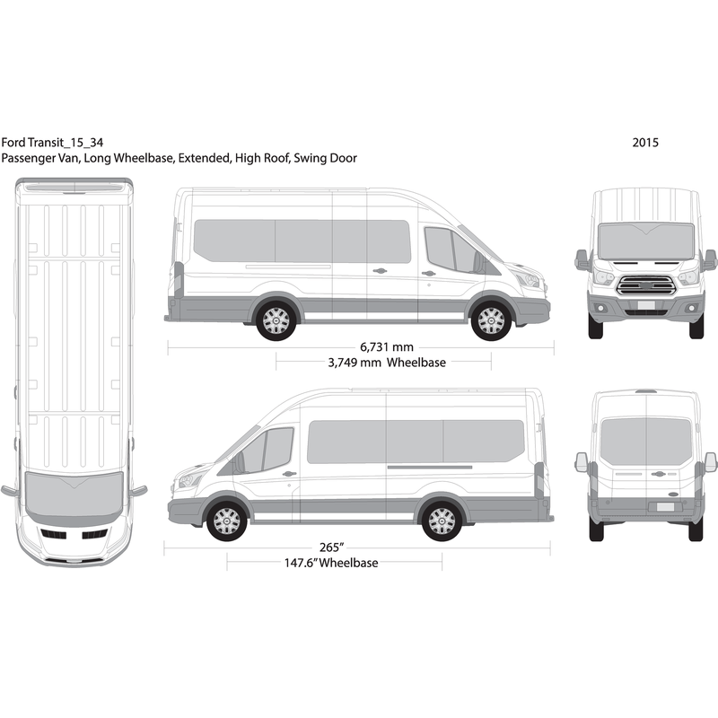 2015 Ford Transit Swing Door 34 V34 Vehicle Wrap Template