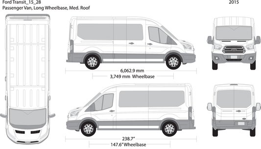 2015 Ford Transit Swing Door V28 Vehicle Wrap Template