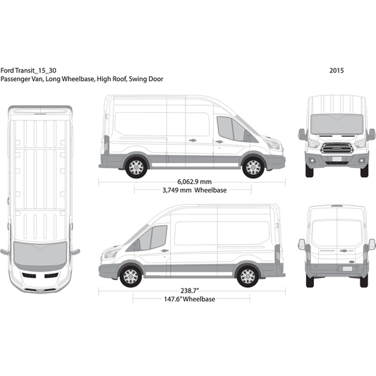 2015 Ford Transit Swing Door V30 Vehicle Wrap Template