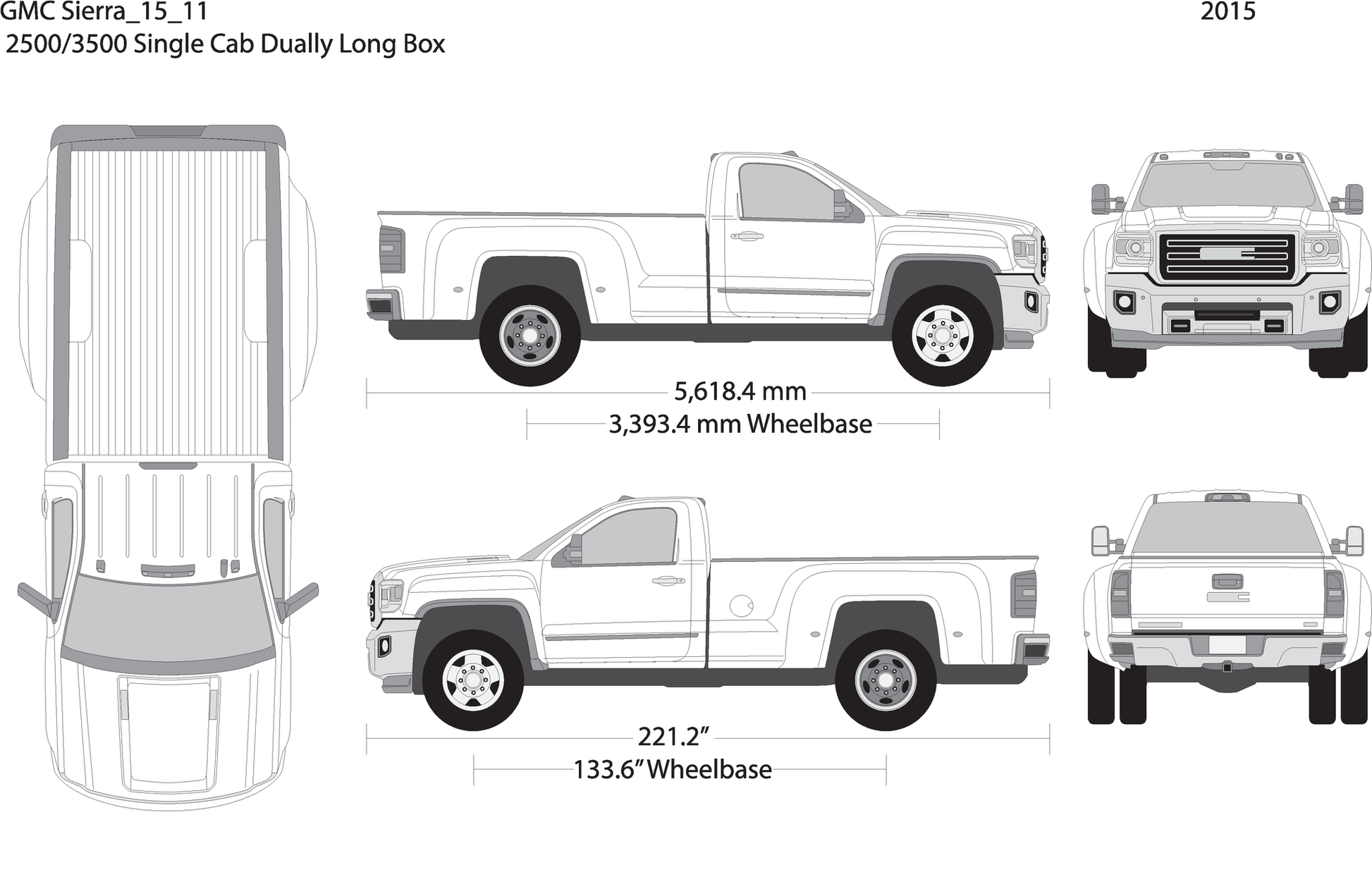 2015 Gmc Sierra 2500 3500 Hd V11 Vehicle Wrap Template