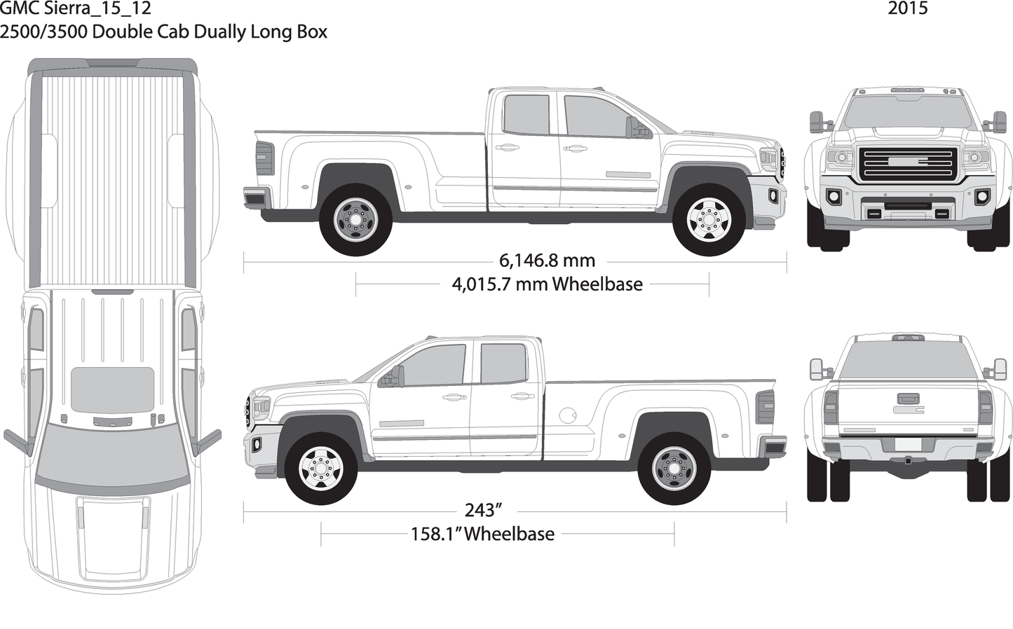 2015 Gmc Sierra 2500 3500 Hd V12 Vehicle Wrap Template