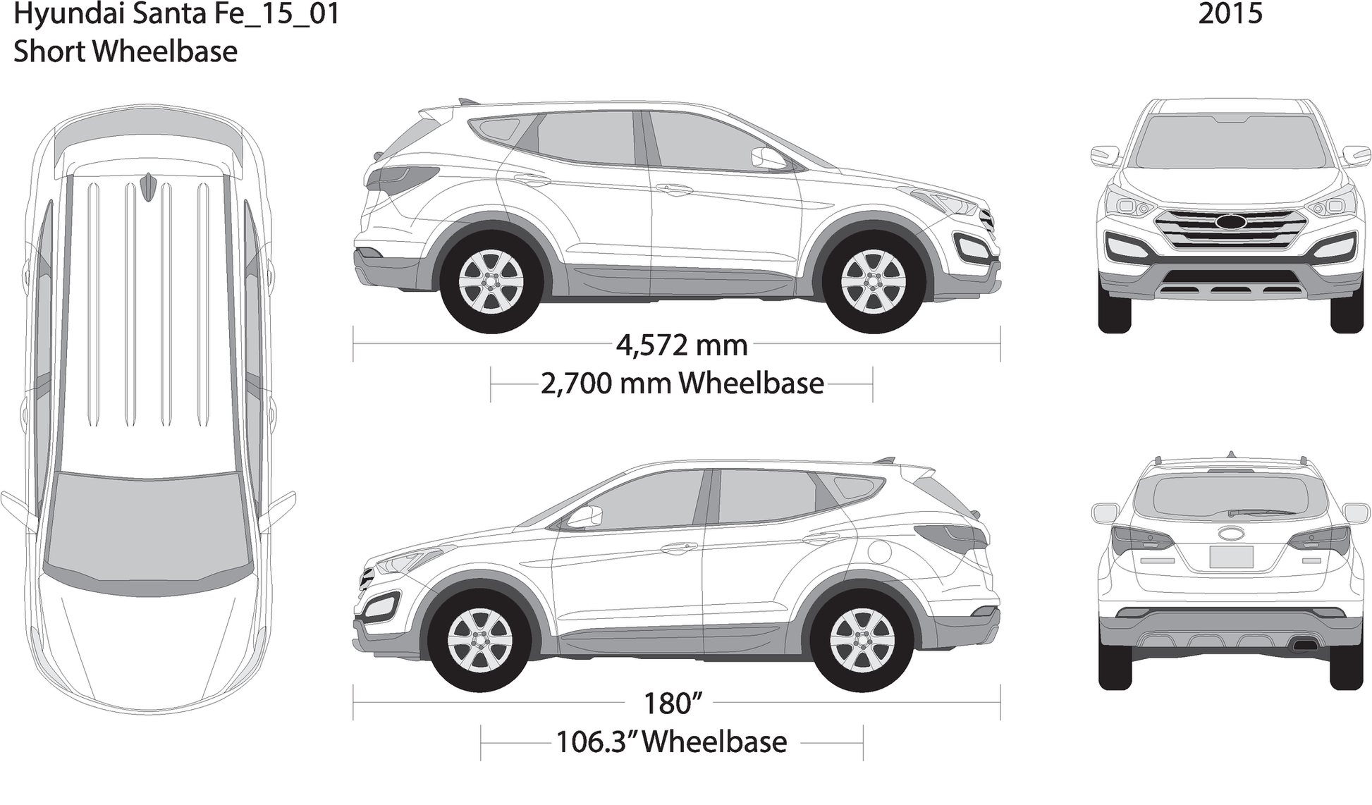 2015 Hyundai Santa Fe V01 Vehicle Wrap Template