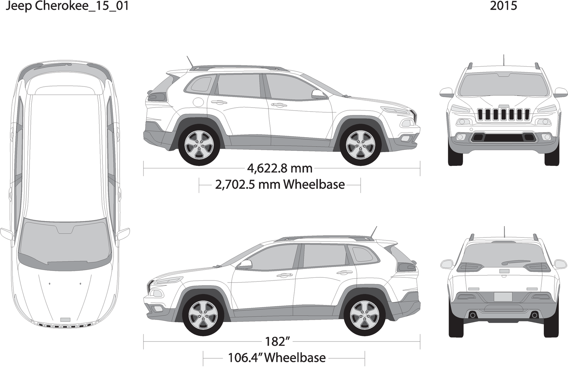2015 Jeep Cherokee V01 Vehicle Wrap Template