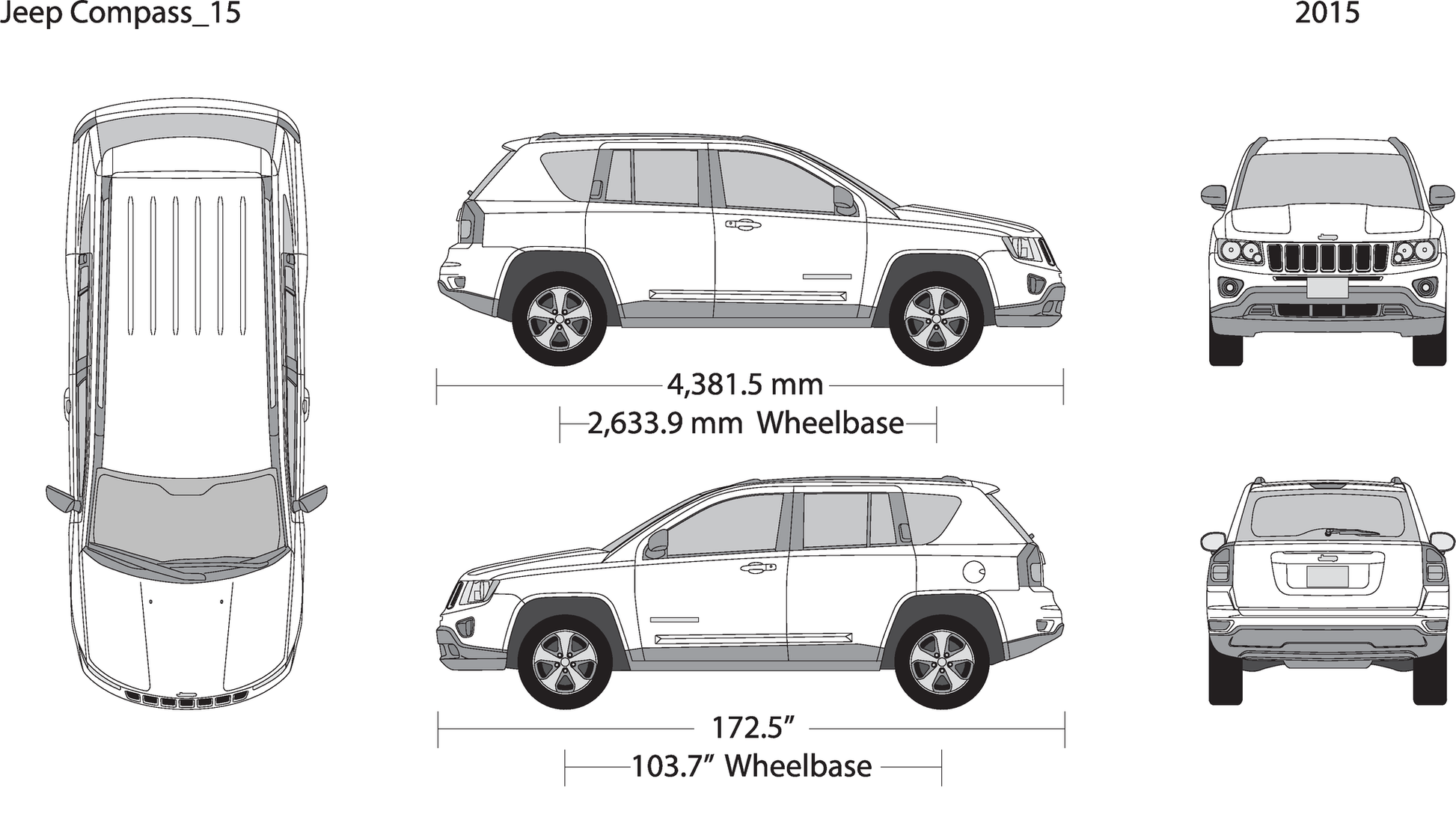 2015 Jeep Compass V15 Vehicle Wrap Template