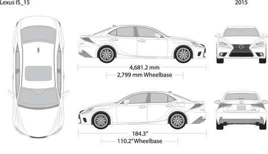 2015 Lexus Is V15 Vehicle Wrap Template