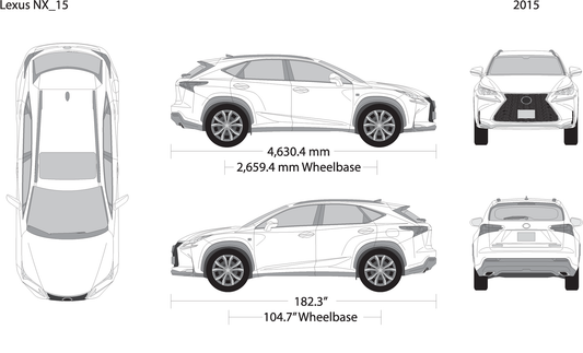 2015 Lexus Nx V15 Vehicle Wrap Template