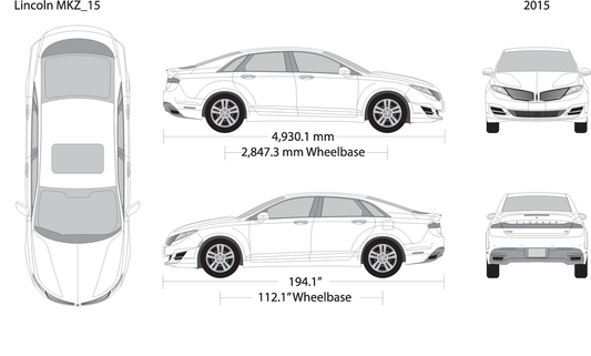 2015 Lincoln Mkz V15 Vehicle Wrap Template