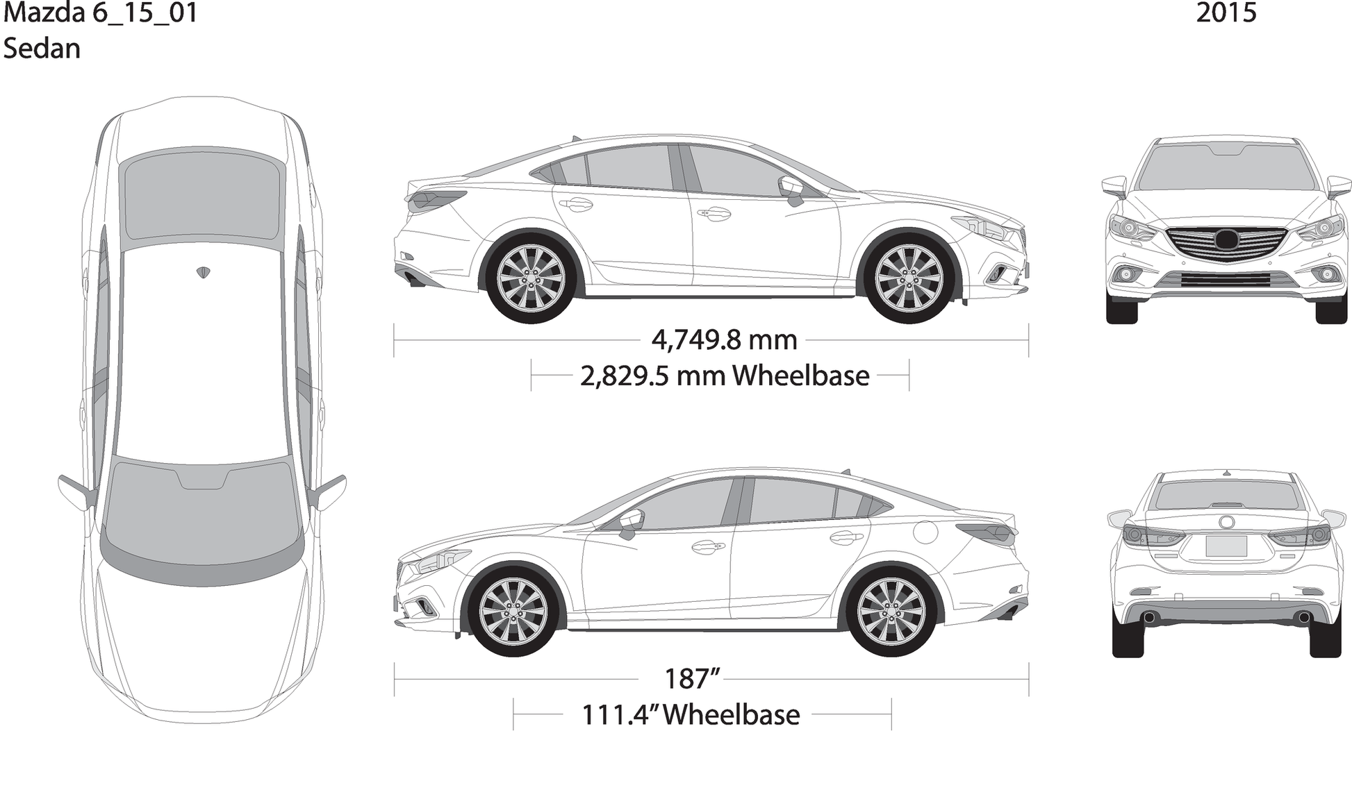 2015 Mazda Mazda 6 V01 Vehicle Wrap Template