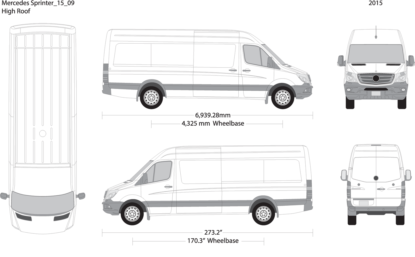 2015 Mercedes Sprinter V09 Vehicle Wrap Template