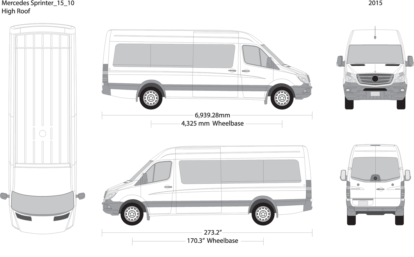 2015 Mercedes Sprinter V10 Vehicle Wrap Template
