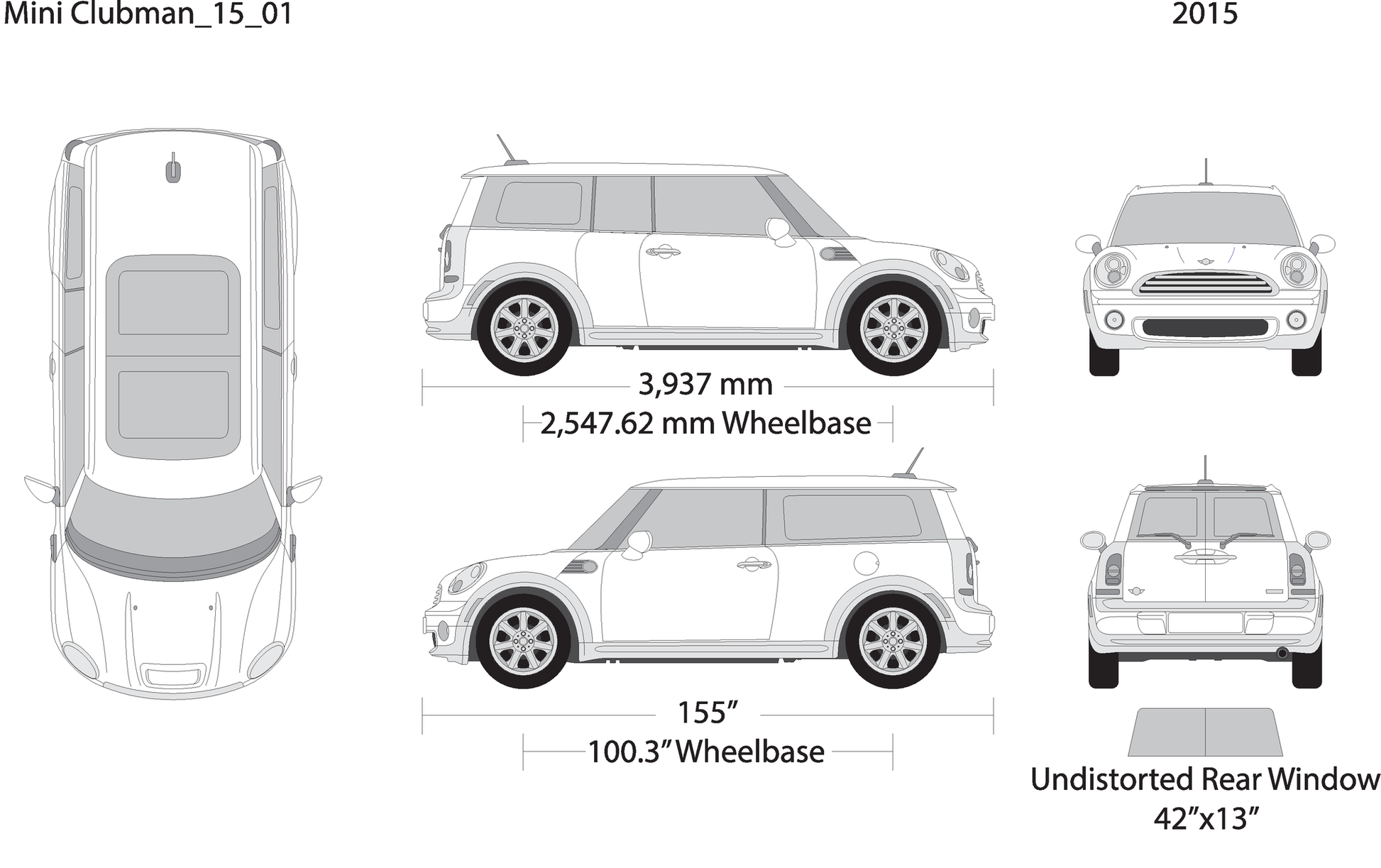 2015 Mini Cooper Mini Clubman V01 Vehicle Wrap Template