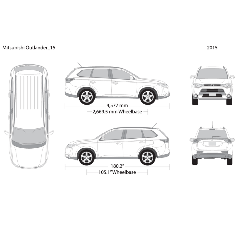 2015 Mitsubishi Outlander V15 Vehicle Wrap Template
