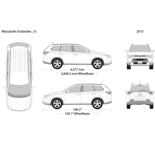 2015 Mitsubishi Outlander V15 Vehicle Wrap Template