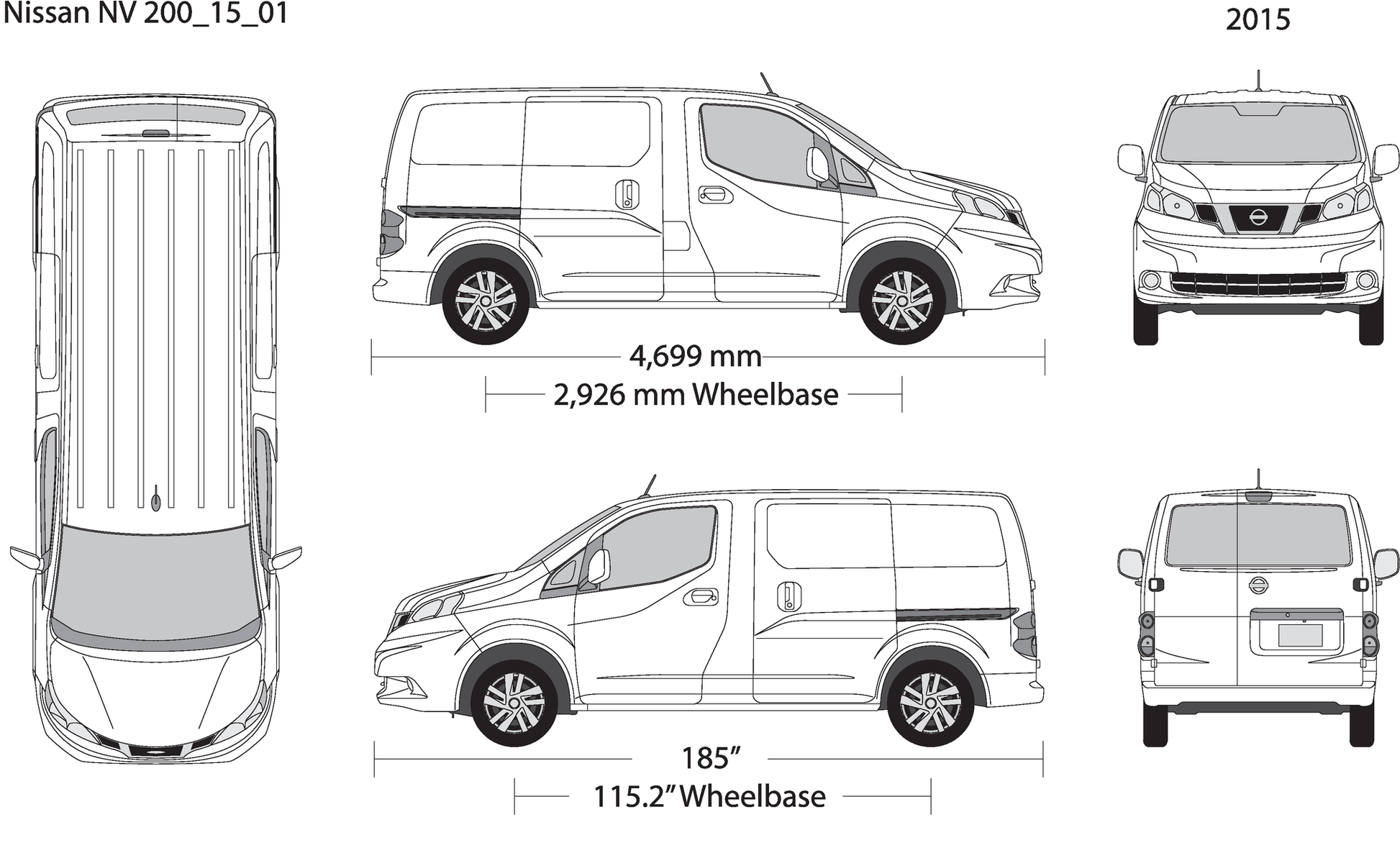 2015 Nissan Nv 200 V01 Vehicle Wrap Template