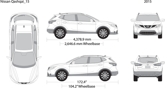 2015 Nissan Qashqai V15 Vehicle Wrap Template
