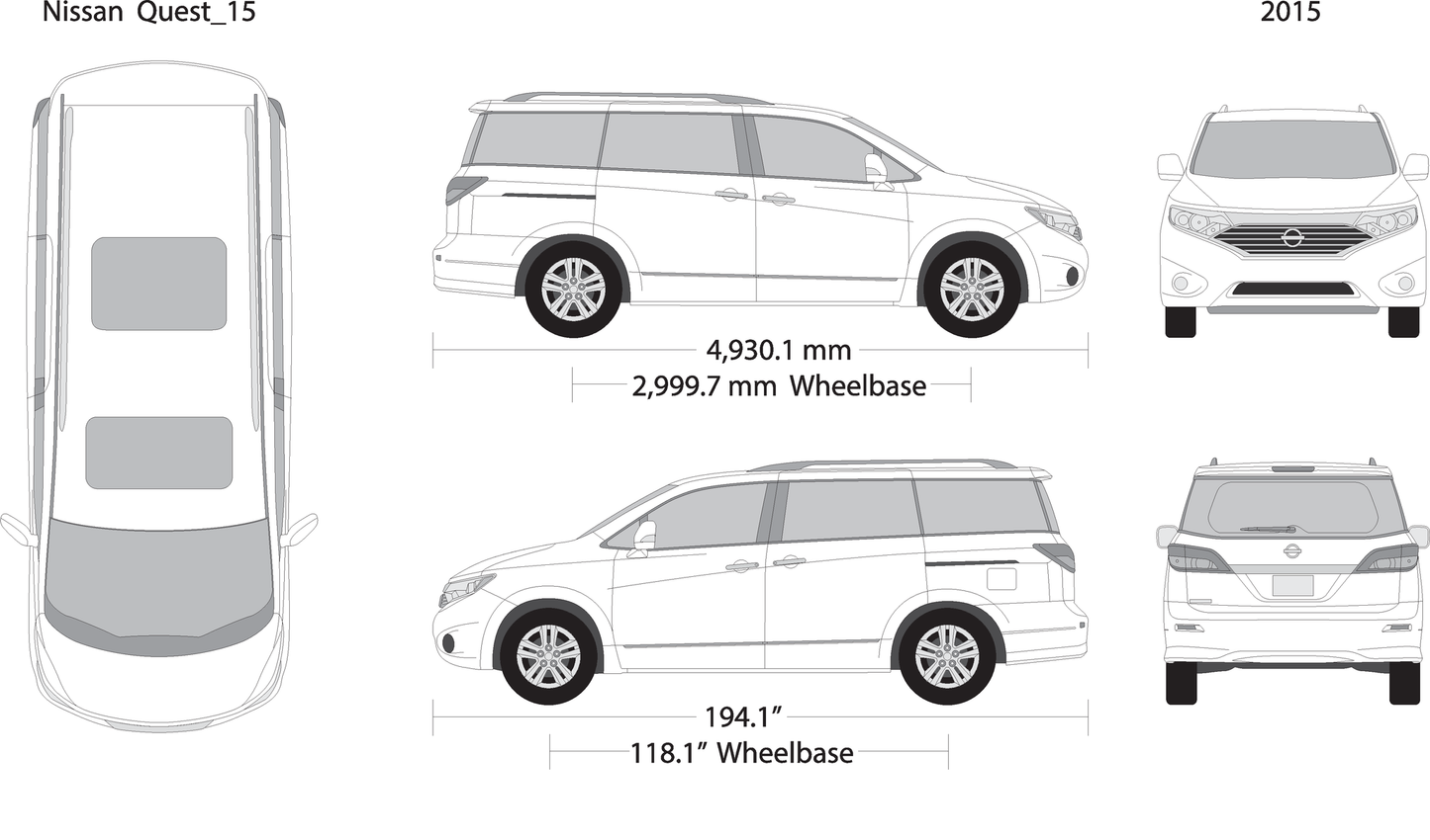 2015 Nissan Quest V15 Vehicle Wrap Template