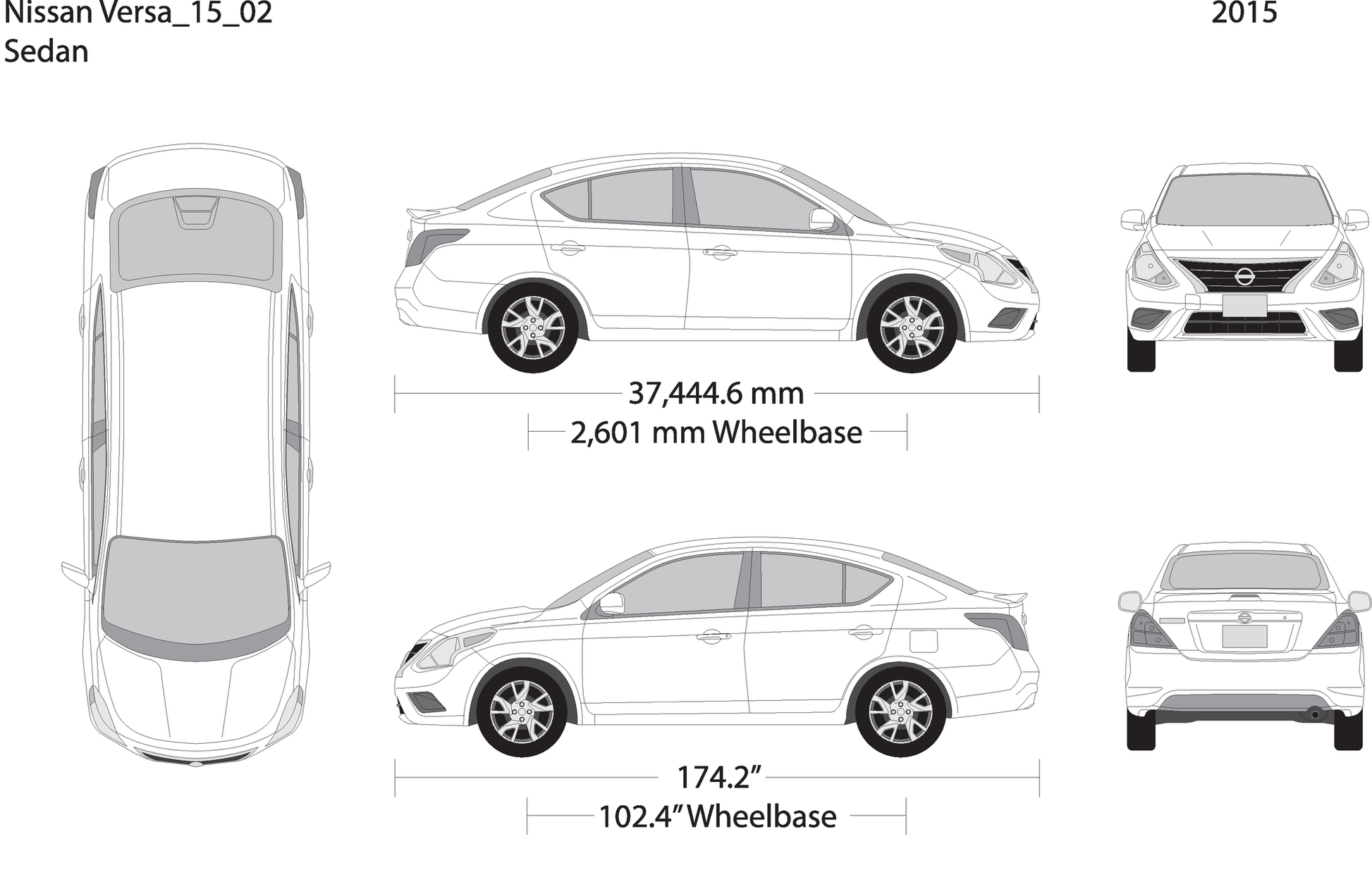 2015 Nissan Versa Sedan V02 Vehicle Wrap Template