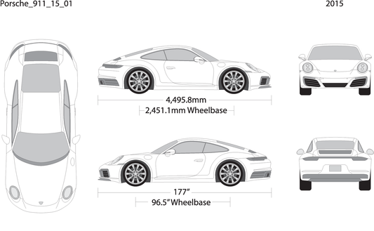 2015 Porsche 911 V01 Vehicle Wrap Template