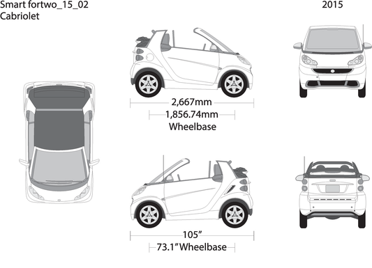 2015 Smart Fortwo Cabriolet V02 Vehicle Wrap Template