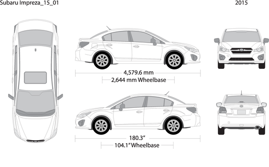 2015 Subaru Impreza V01 Vehicle Wrap Template
