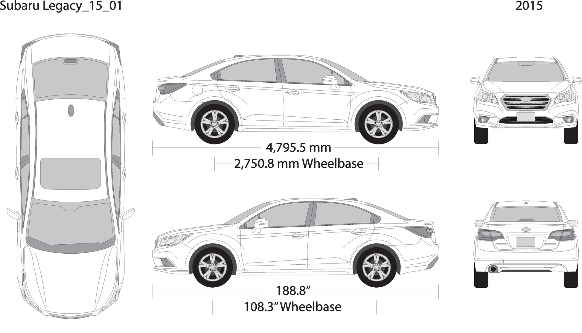 2015 Subaru Legacy V01 Vehicle Wrap Template