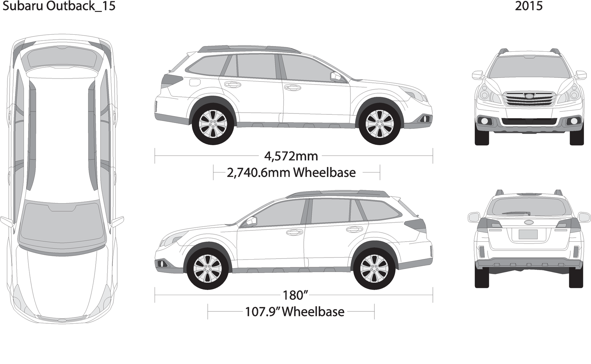 2015 Subaru Outback V15 Vehicle Wrap Template