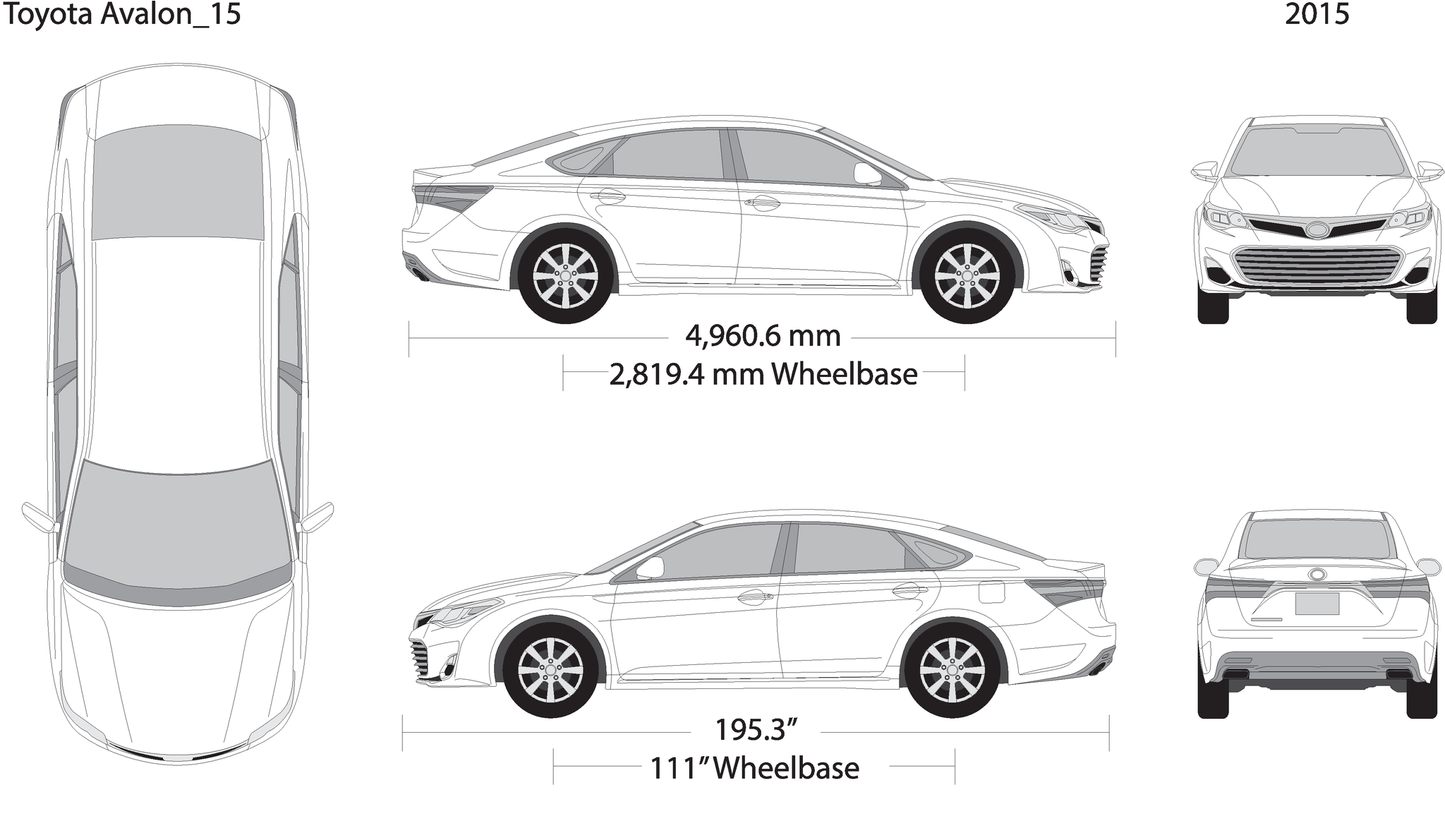 2015 Toyota Avalon V15 Vehicle Wrap Template