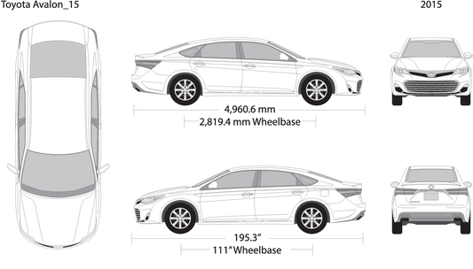2015 Toyota Avalon V15 Vehicle Wrap Template