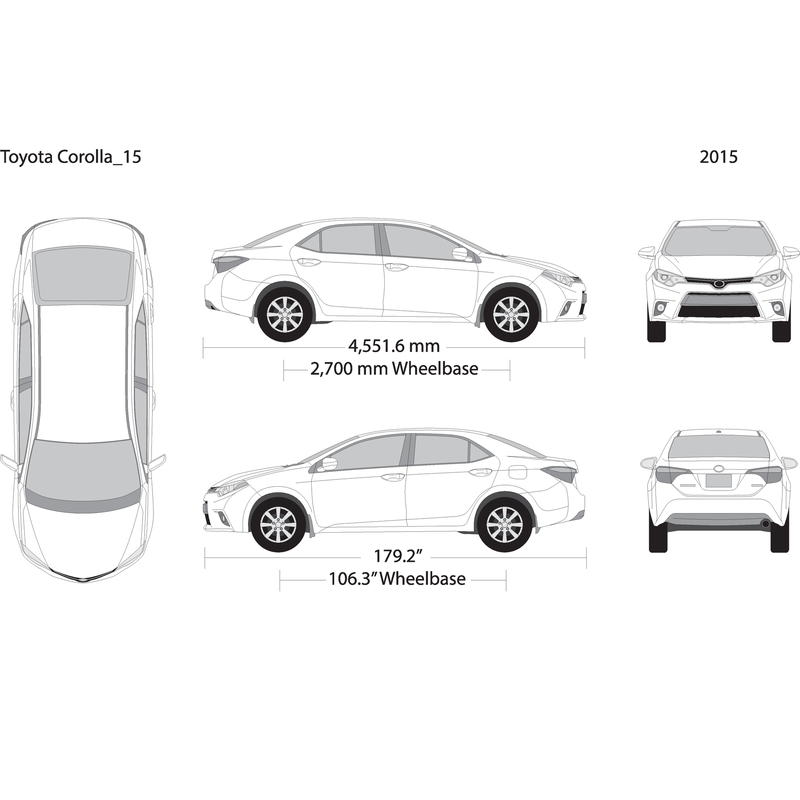 2015 Toyota Corolla V15 Vehicle Wrap Template