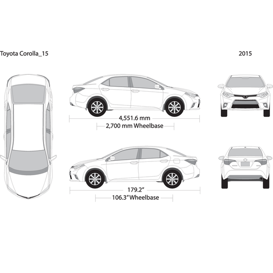 2015 Toyota Corolla V15 Vehicle Wrap Template