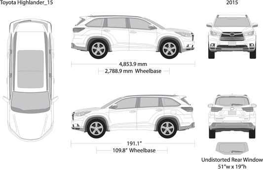 2015 Toyota Highlander V15 Vehicle Wrap Template