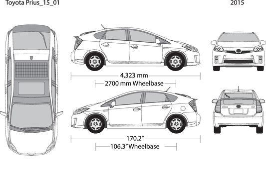 2015 Toyota Prius V01 Vehicle Wrap Template