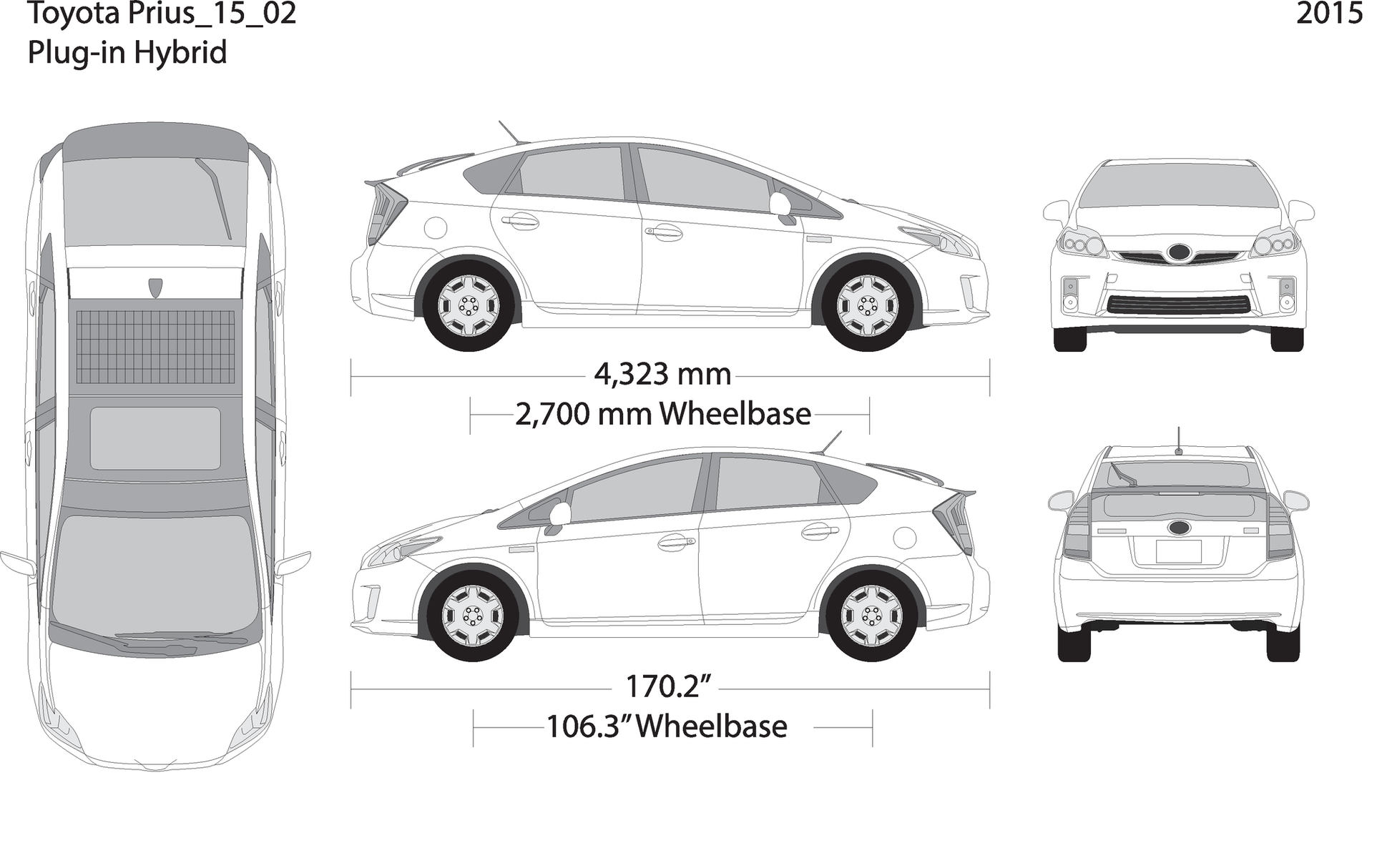 2015 Toyota Prius V02 Vehicle Wrap Template
