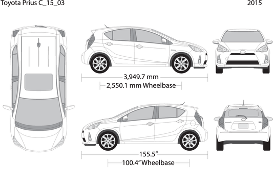 2015 Toyota Prius V03 Vehicle Wrap Template
