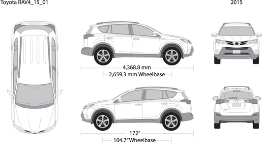 2015 Toyota Rav4 V15 Vehicle Wrap Template