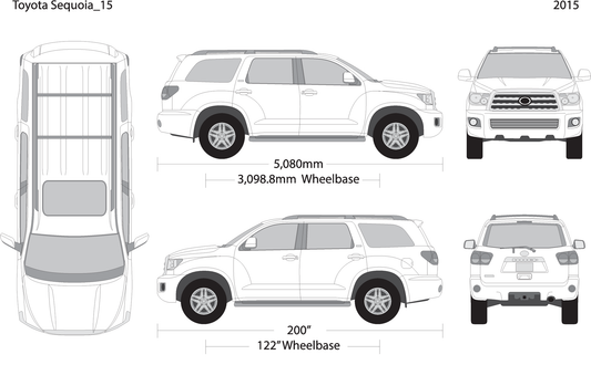 2015 Toyota Sequoia V15 Vehicle Wrap Template