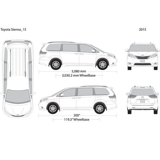 2015 Toyota Sienna V15 Vehicle Wrap Template