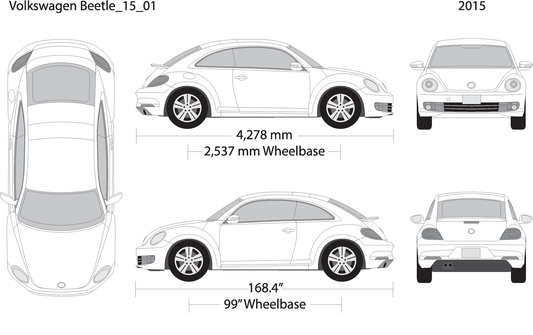 2015 Volkswagen Beetle V01 Vehicle Wrap Template