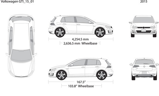 2015 Volkswagen Gti V01 Vehicle Wrap Template