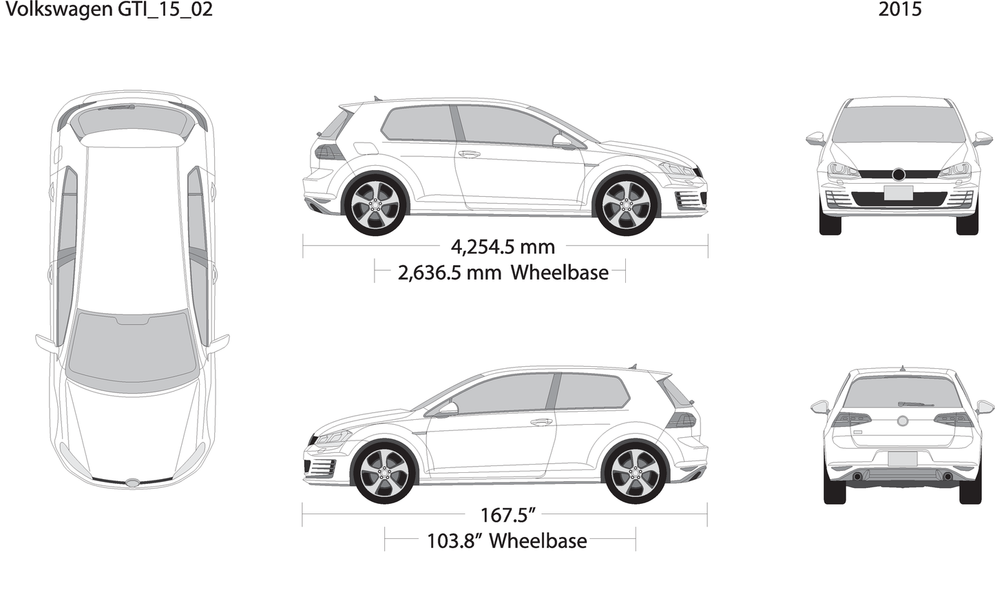 2015 Volkswagen Gti V02 Vehicle Wrap Template