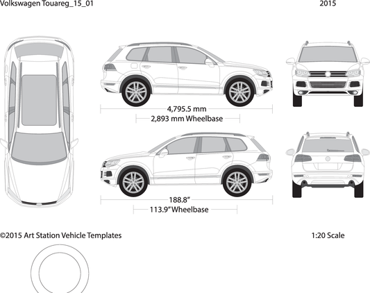 2015 Volkswagen Touareg V15 Vehicle Wrap Template