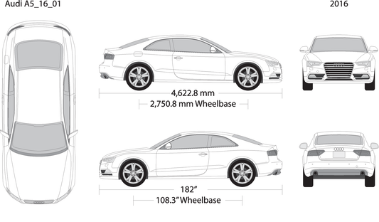2016 Audi A5 V01 Vehicle Wrap Template